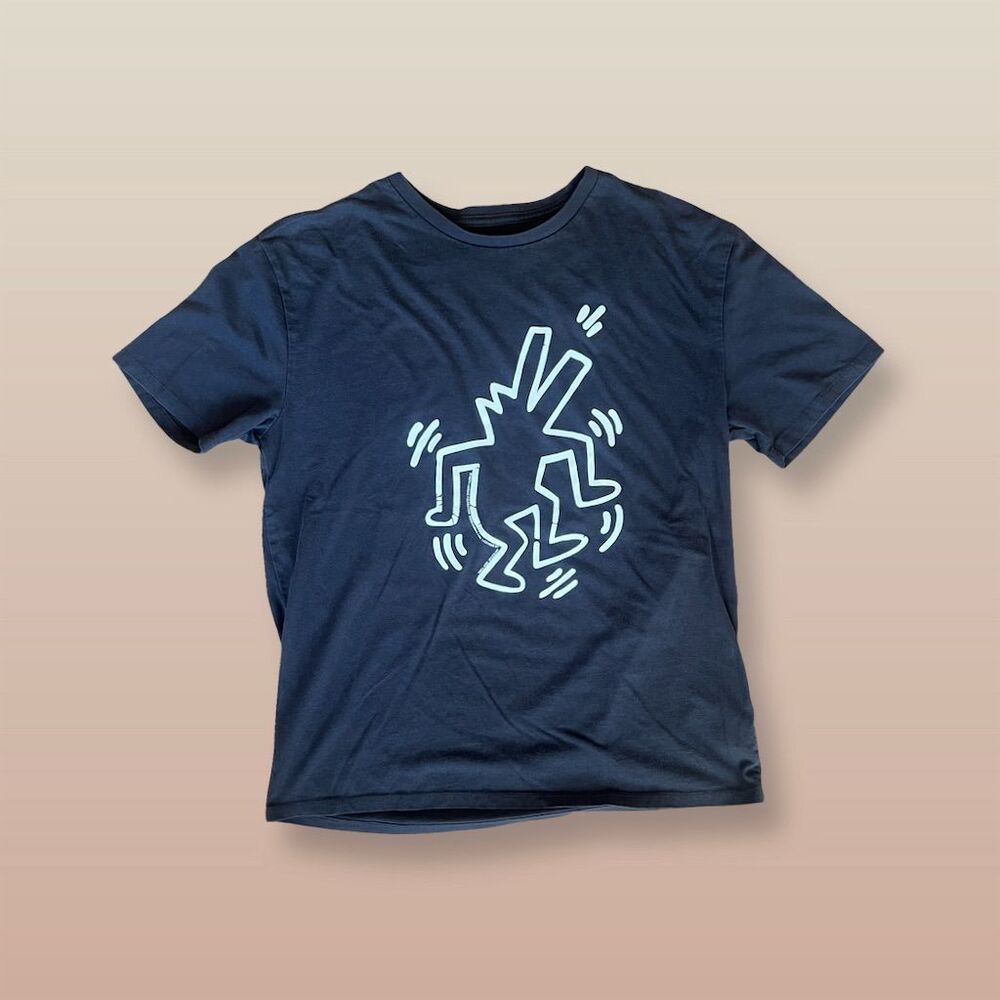 Gap Teen XXXL Blue Graphic T-Shirt Keith Haring Design Unisex Kids